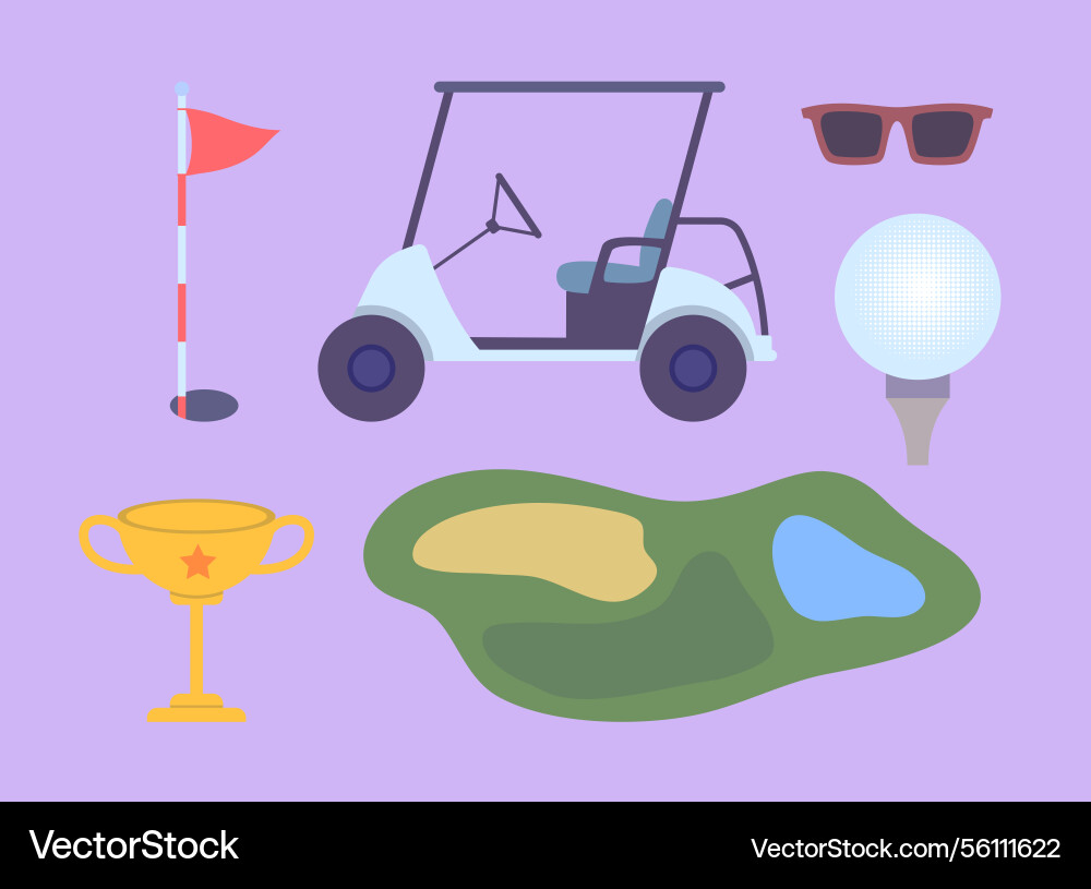 Cartoon color different equipment championship Cartoon color different equipment championship vector image