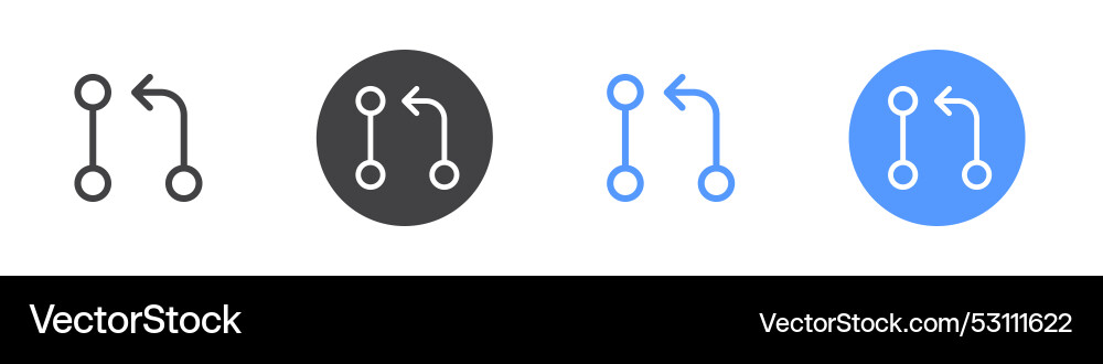 Code pull flat set in black and white color Vector Image