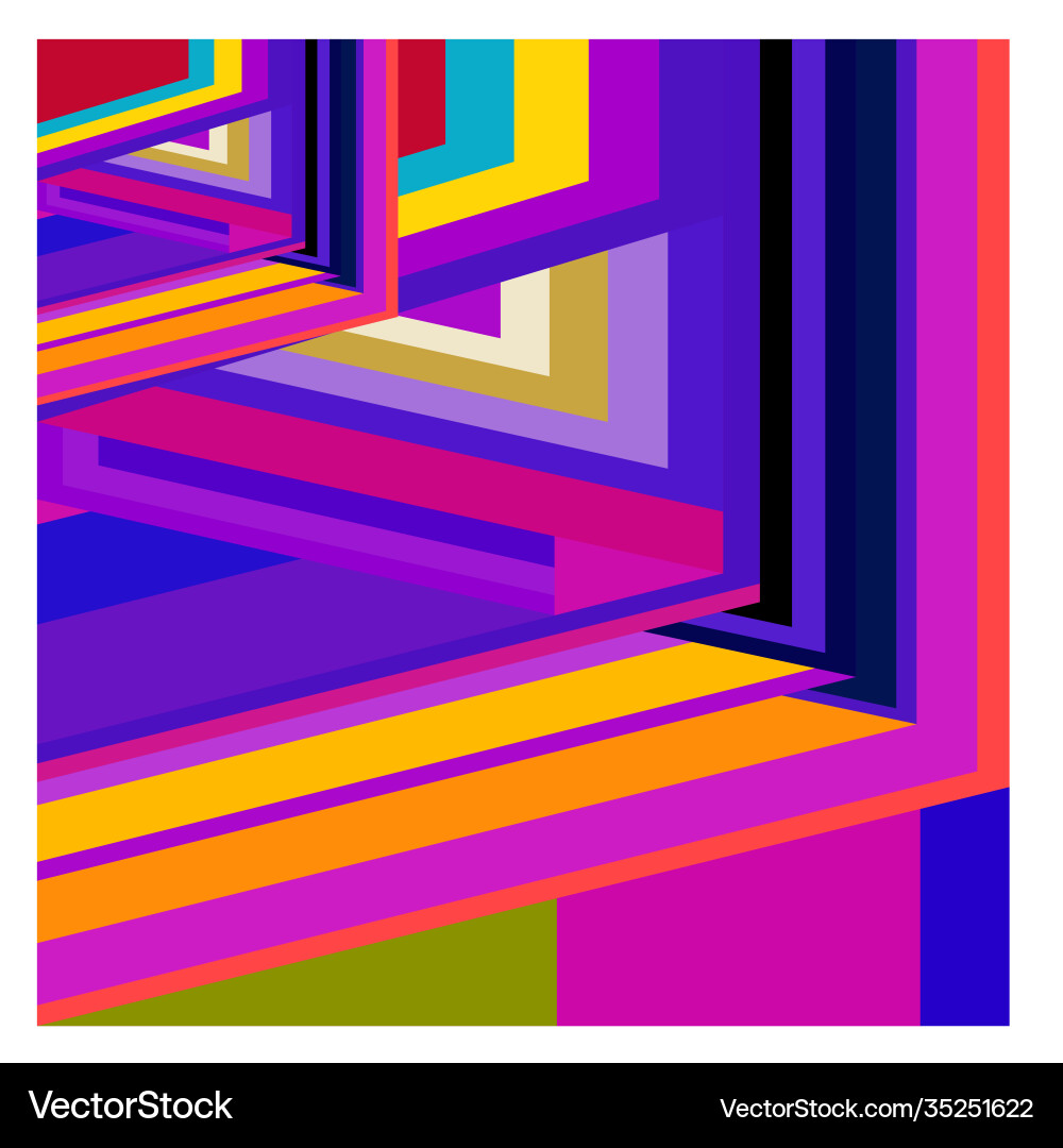 Colorful geometric and curve background pattern vector image