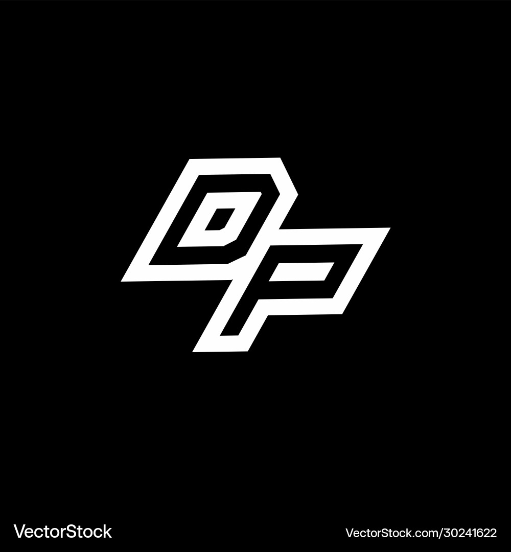 Dp logo monogram with up to down style negative vector image