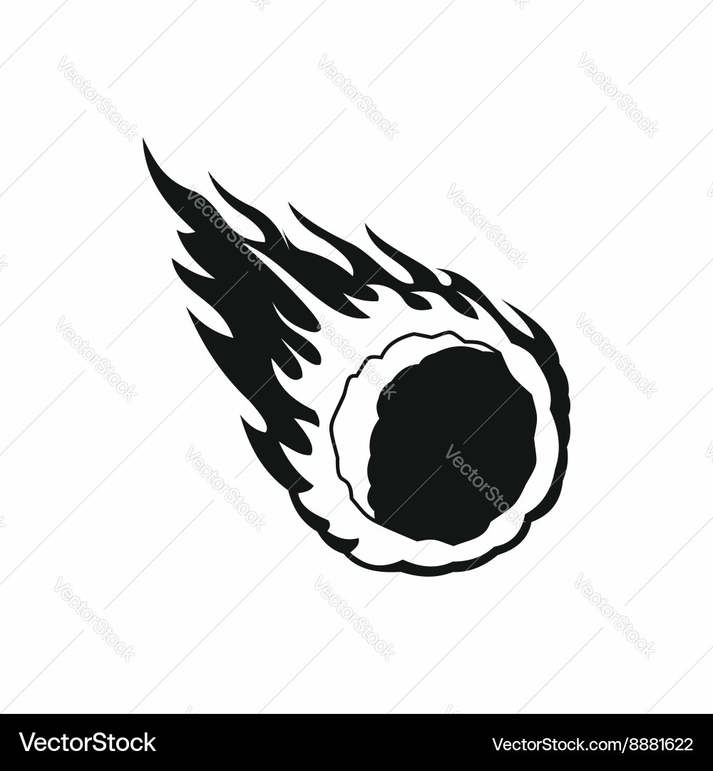 Falling Meteor Icon - Space Comet vector image
