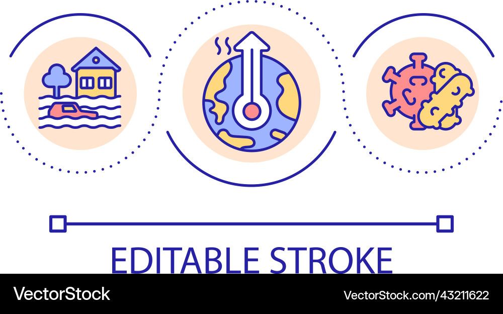 Global warming and virus spreading loop concept Global warming and virus spreading loop concept Vector Image