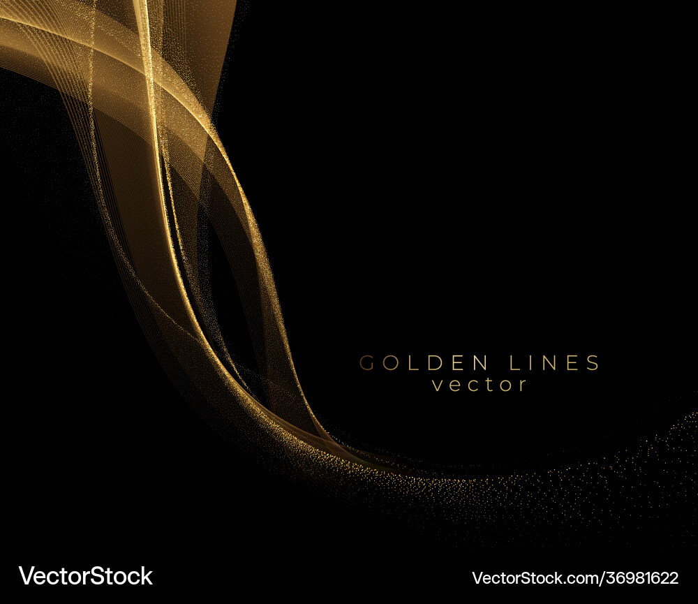 Golden Wave Abstract Shine vector image