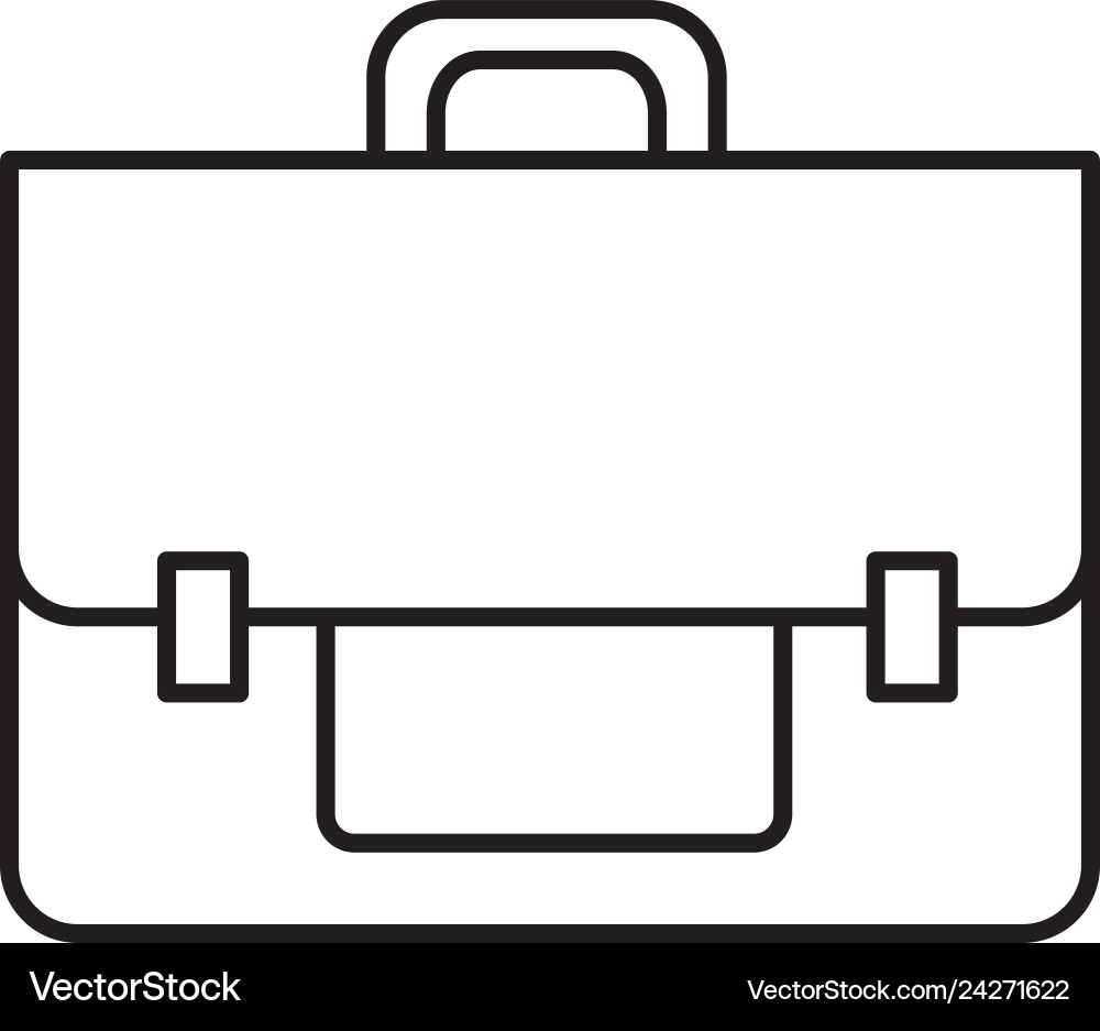 Line business briefcase object to save document vector image