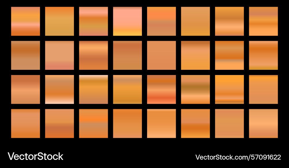 Metallic gradient collection with shiny rainbow Vector Image