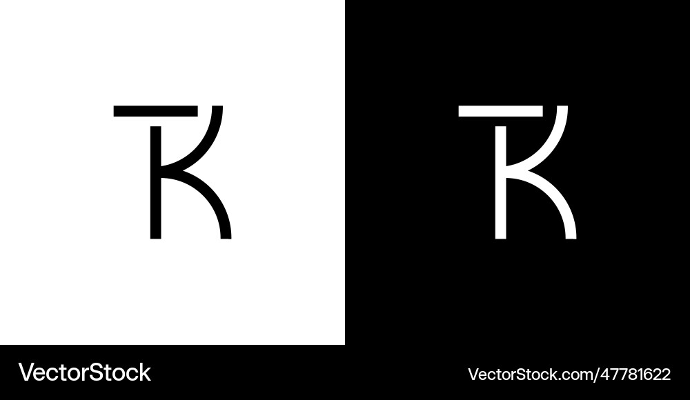 Modern and sting tk initials abstract logo design vector image