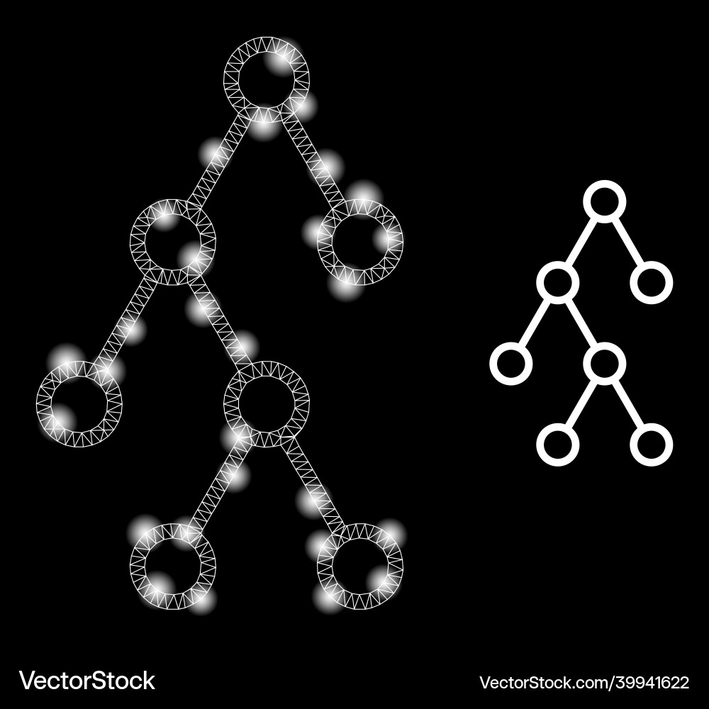 Polygonale 2d Maschen binäre Hierarchie mit Blende Polygonale 2d Maschen binäre Hierarchie mit Blende vektorbild
