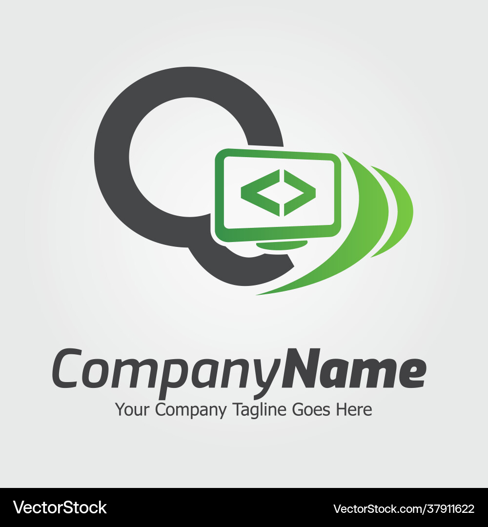 Programming code and computer monitor logo vector image