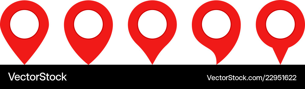 Red pin map set gps point location iconsmap Vector Image