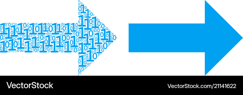 Right arrow composition of binary digits Vector Image