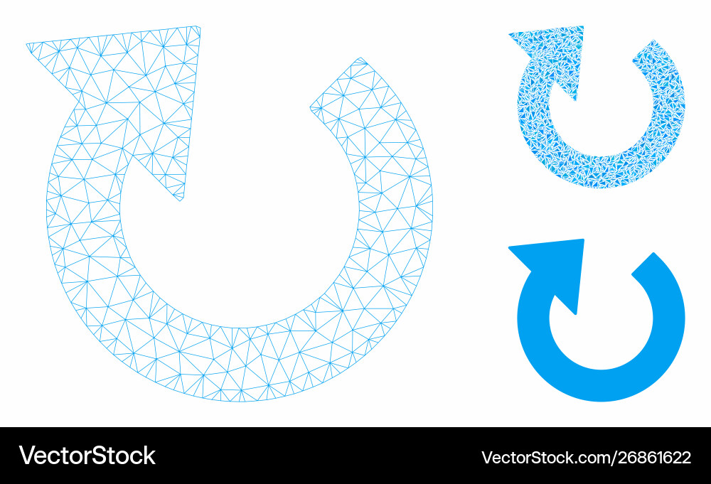Rotate cw mesh 2d model and triangle mosaic Rotate cw mesh 2d model and triangle mosaic vector image