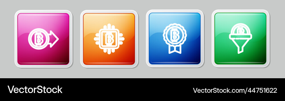 Set line bitcoin cpu mining farm and sales Set line bitcoin cpu mining farm and sales vector image