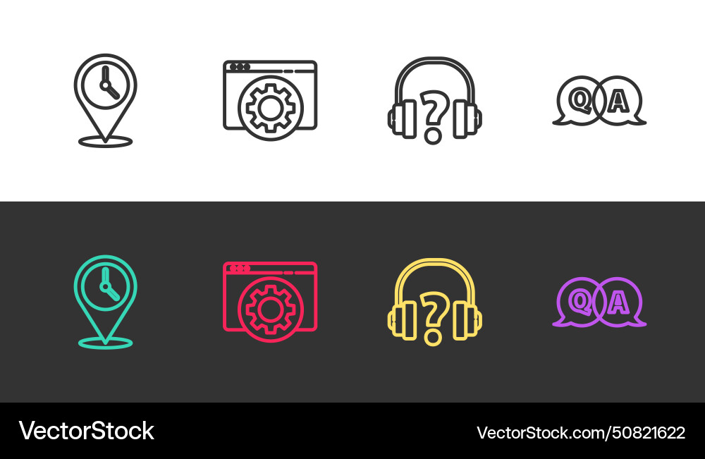 Set line location with clock browser setting Set line location with clock browser setting vector image
