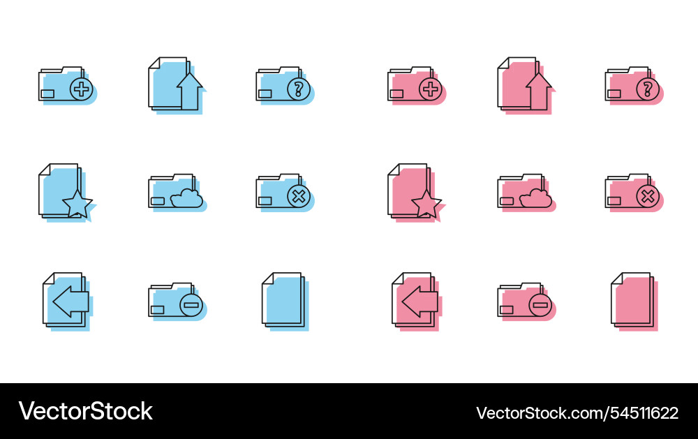 Set line next page arrow document folder Set line next page arrow document folder vector image