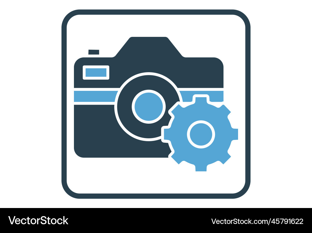 Setting camera icon related to multimedia Setting camera icon related to multimedia Vector Image