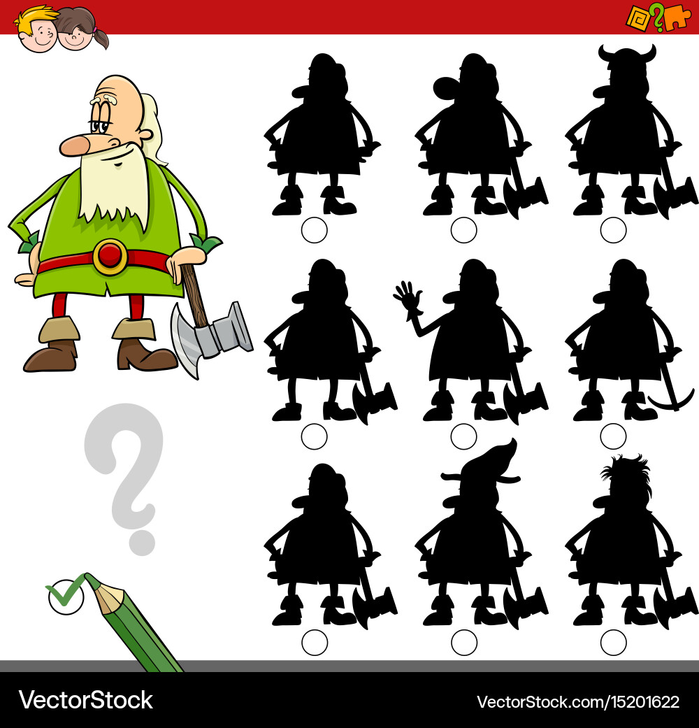Shadow activity with dwarf vector image