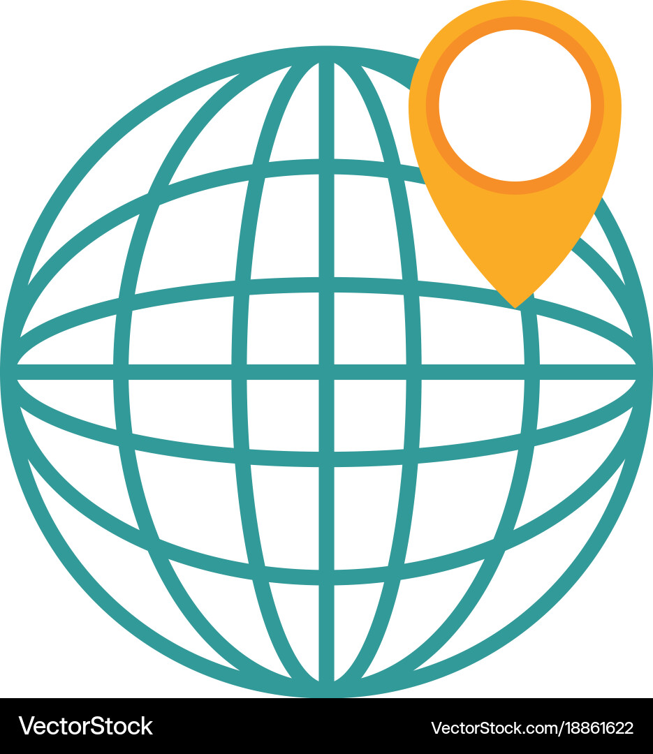 Sphere planet with pointer vector image