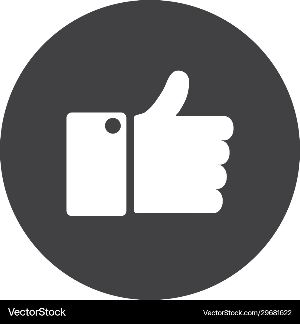 Thumb up block flat style icon design Vector Image