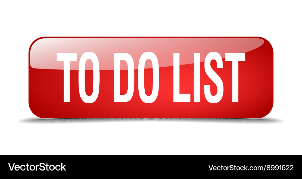 To do list red square 3d realistic isolated web Vector Image