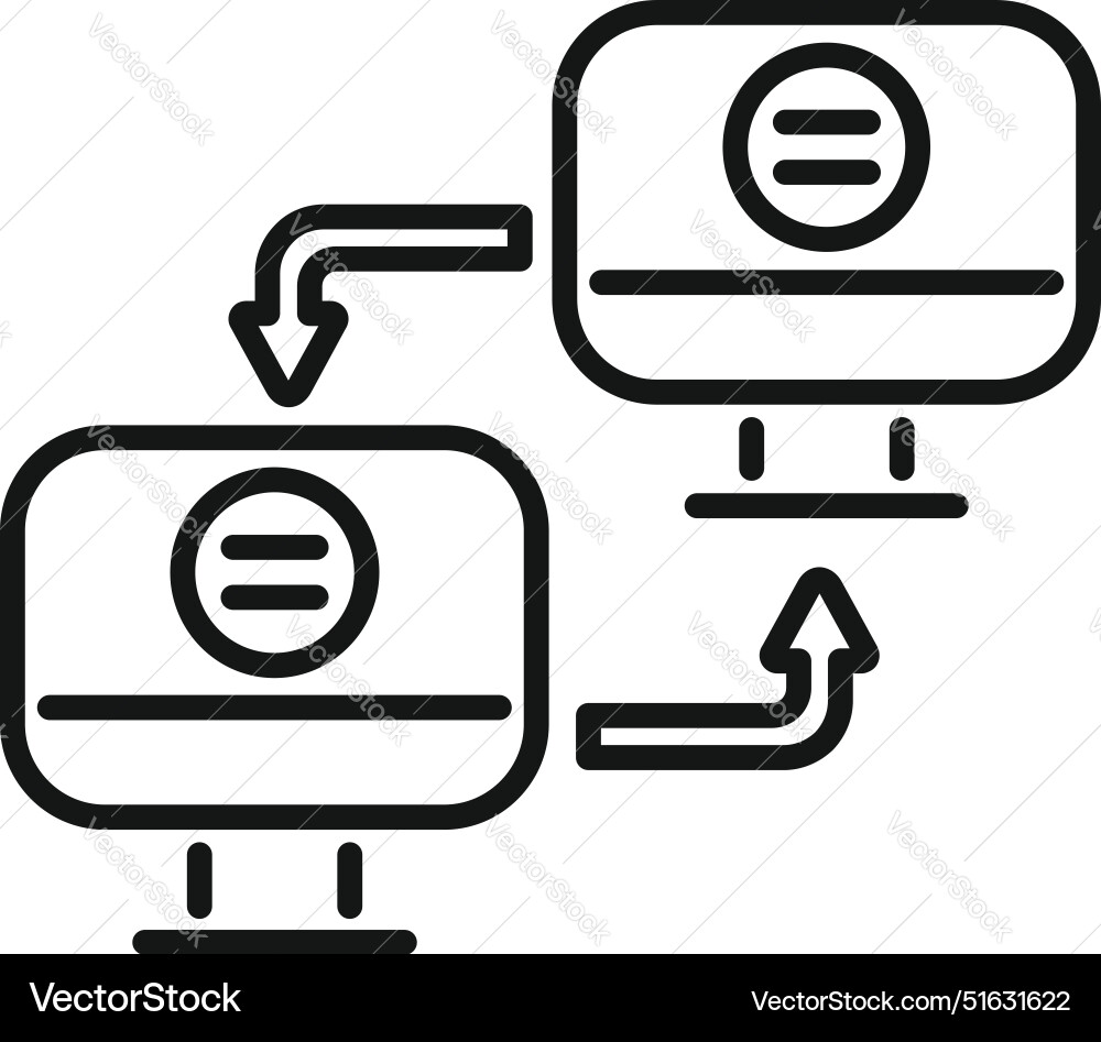 Two computers exchanging data transferring files Vector Image