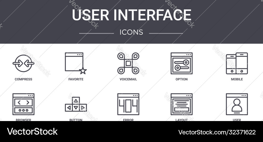 User interface concept line icons set contains User interface concept line icons set contains vector image