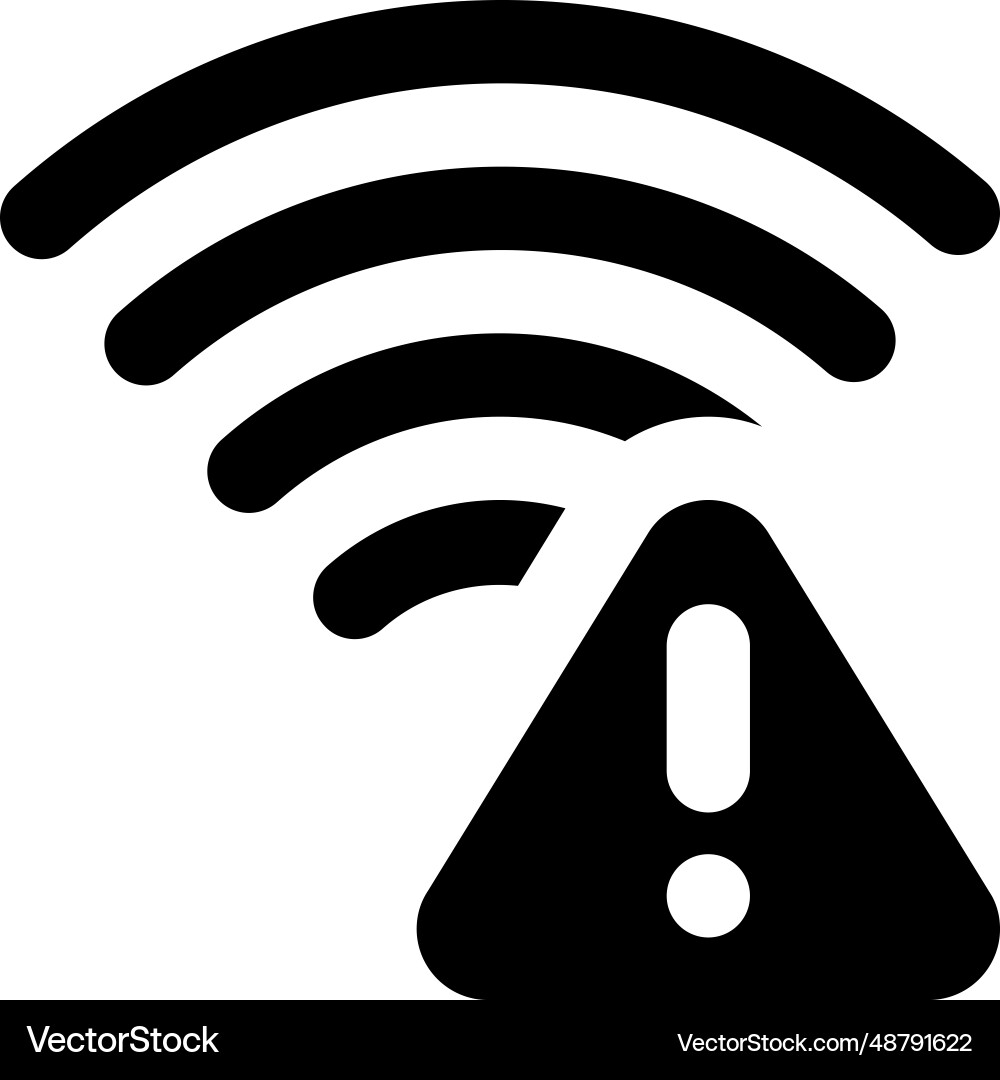 Warning feature enabled in wireless internet vector image