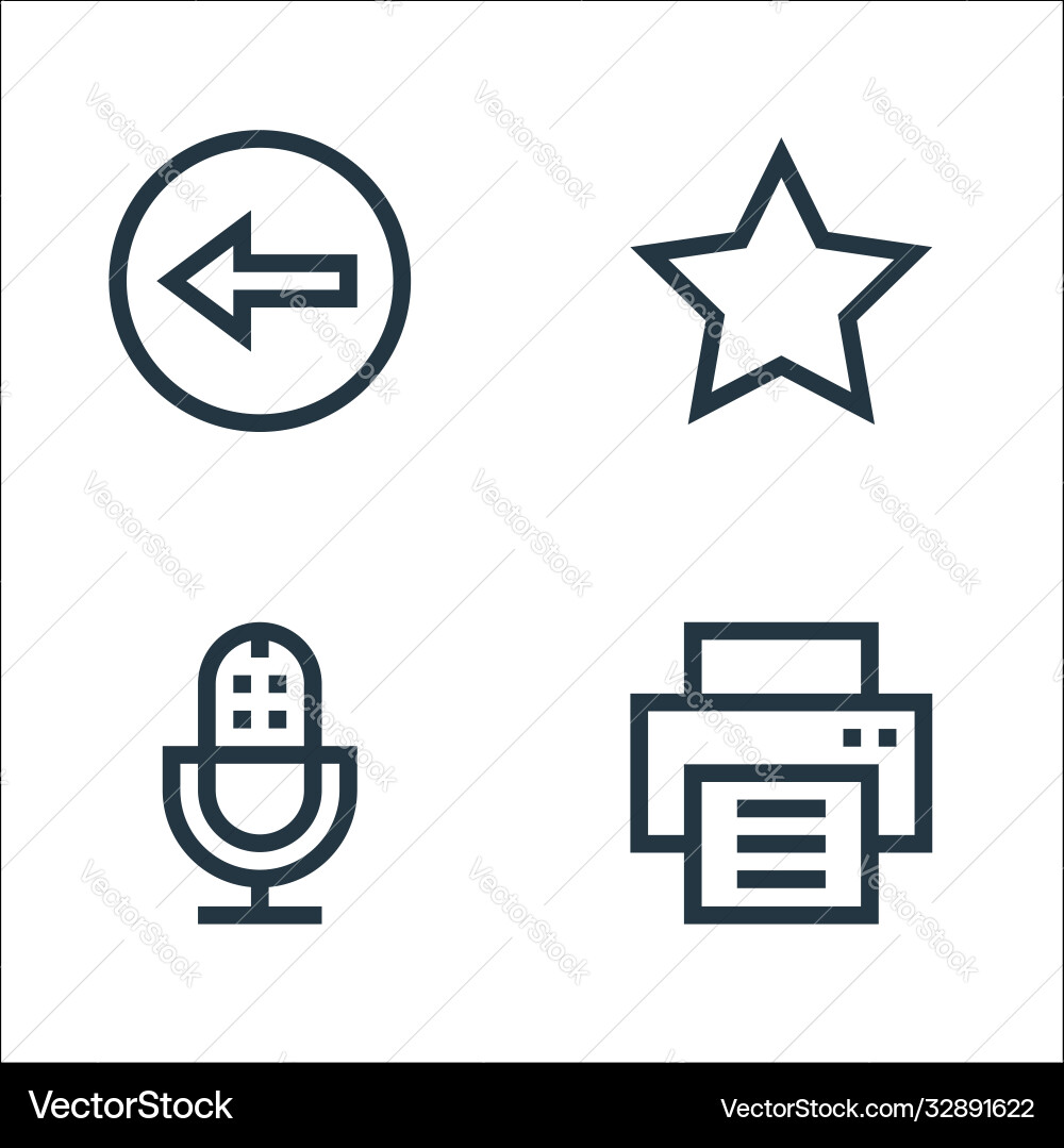 Web essentials line icons linear set quality Web essentials line icons linear set quality vector image