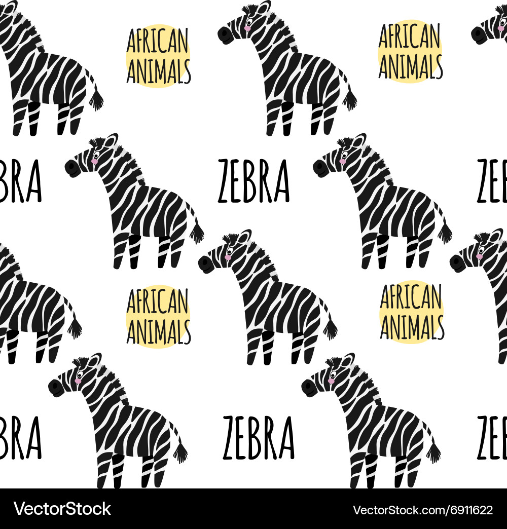 Zebra seamless pattern Vector Image