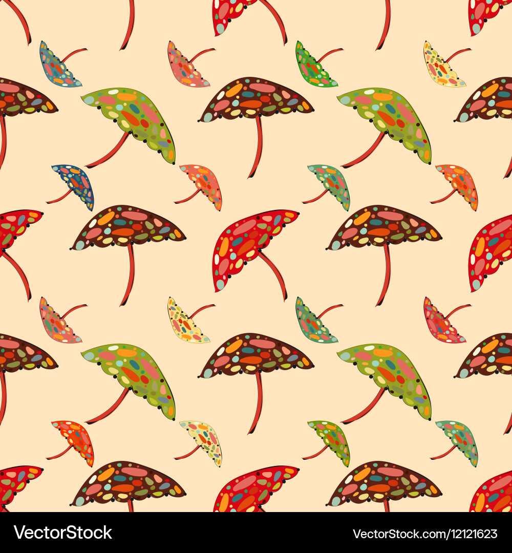 Abstract umbrellas seamless pattern background vector image