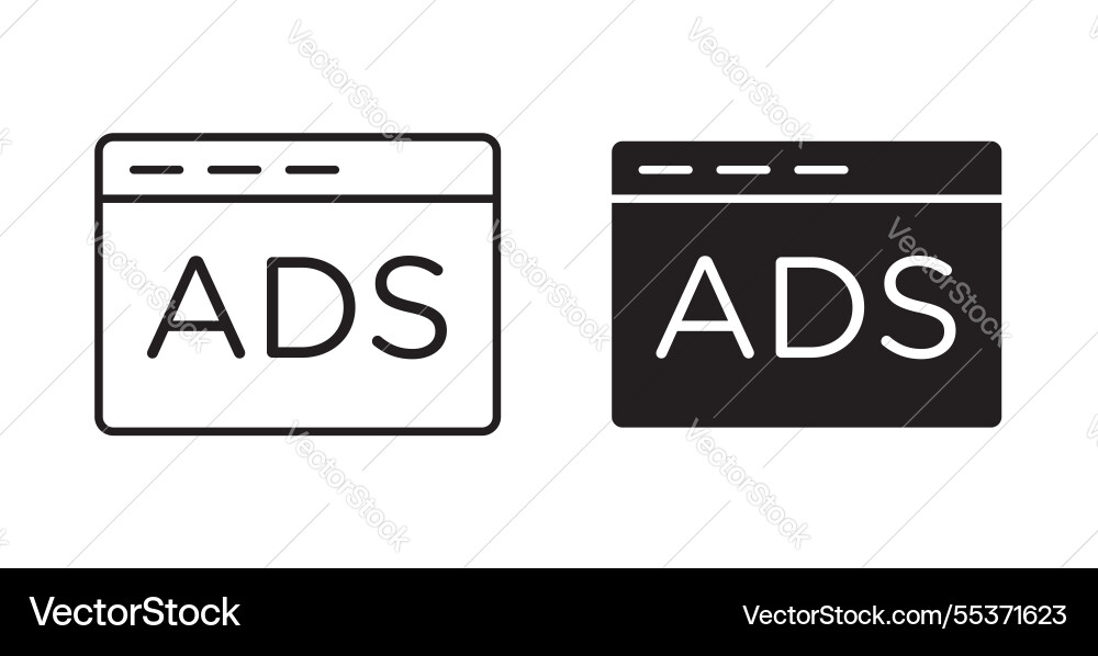 Ad icon set in thin line for web Ad icon set in thin line for web Vector Image