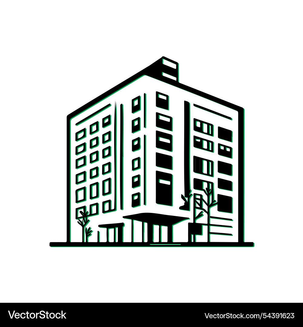 Building icon office modern architecture Building icon office modern architecture Vector Image