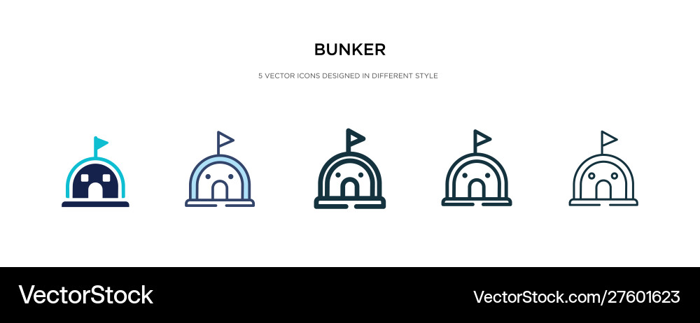 Bunker Icon Set - Multiple Styles vector image