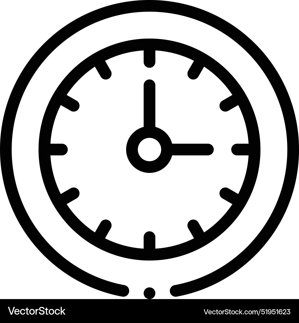 Circular clock icon thin linear style design Circular clock icon thin linear style design vector image