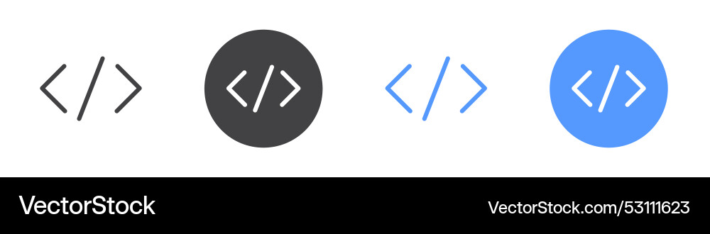 Coding icon flat set in black and white color vector image