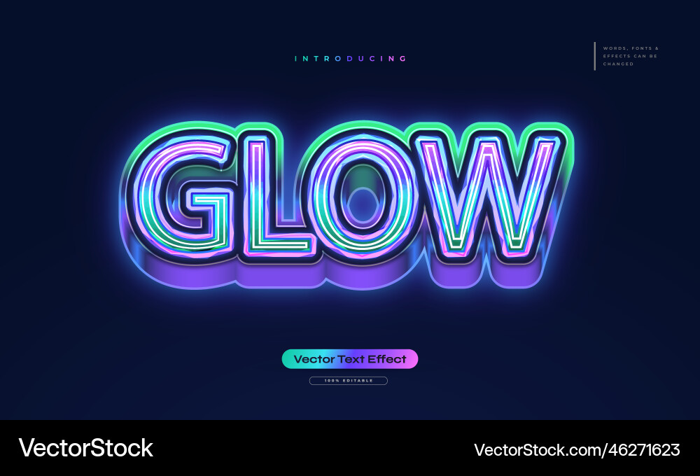 Colorful retro text style with 3d and neon effect Colorful retro text style with 3d and neon effect vector image