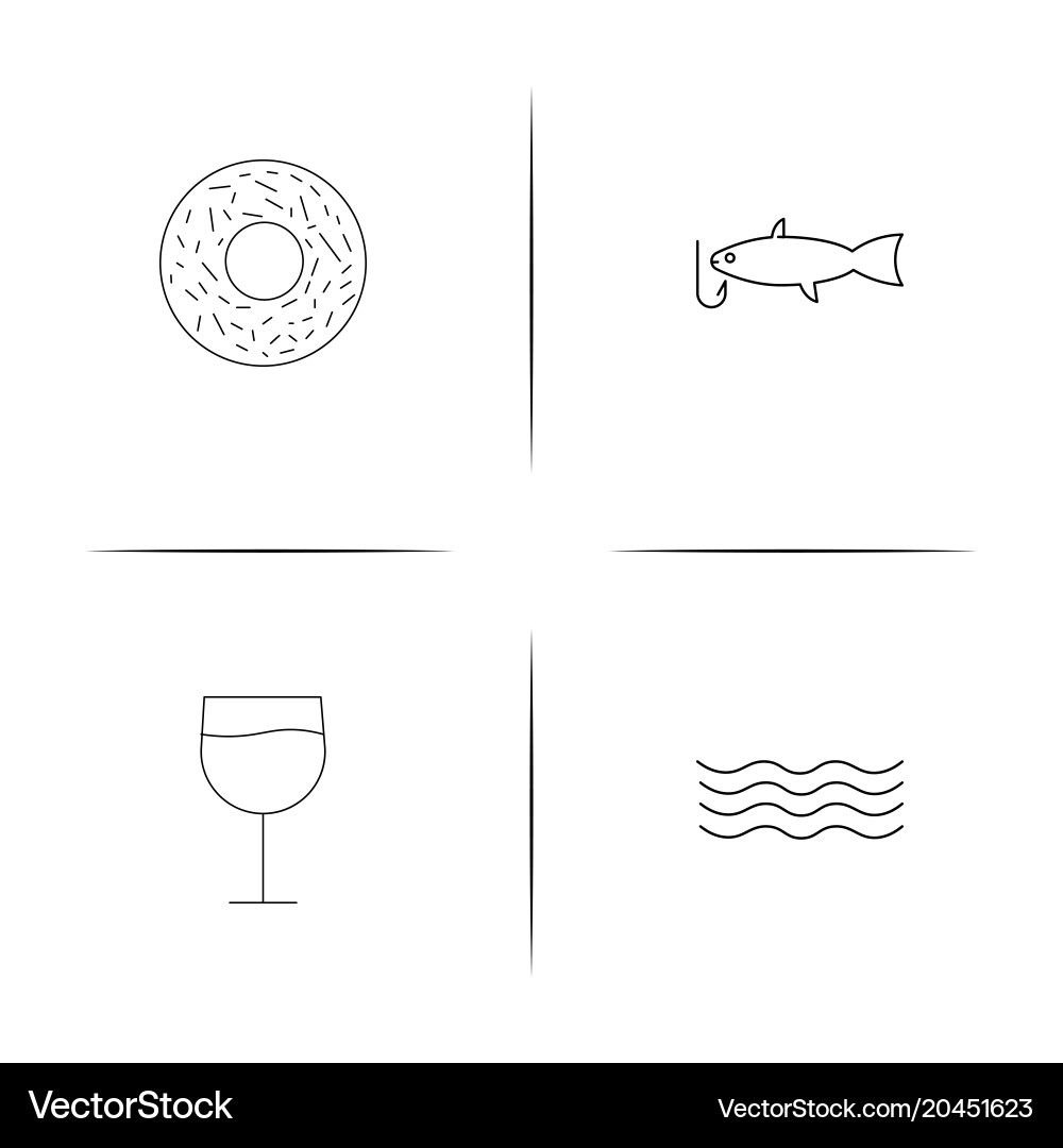 Food and drink simple linear icon setsimple Vector Image