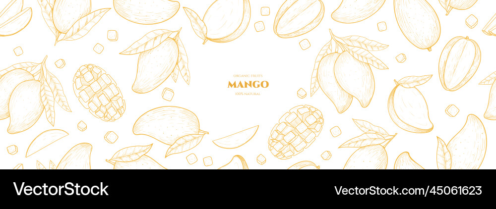 Frame with mango seamless pattern vector image