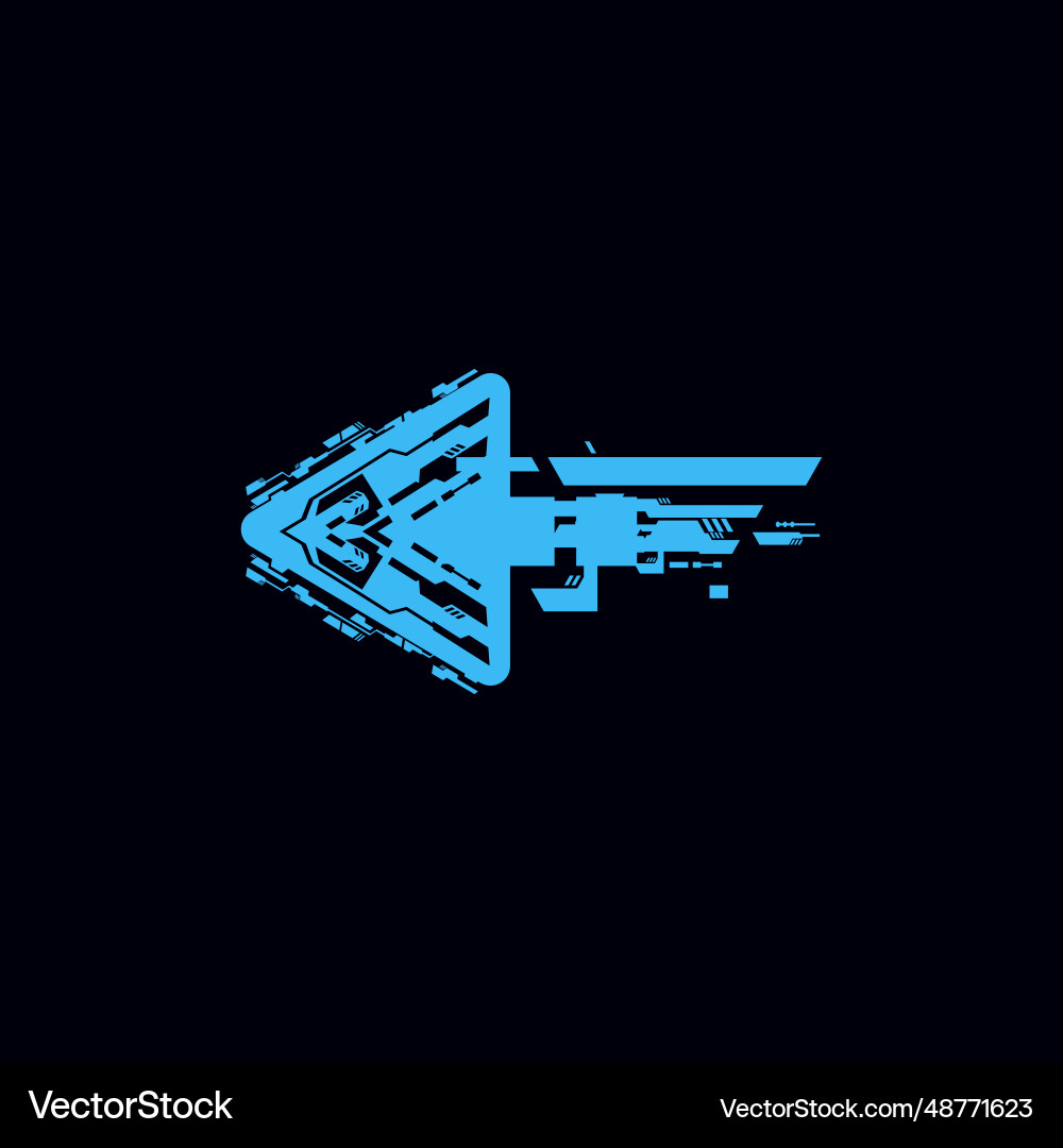 Futuristic sci fi hud navigation arrow Futuristic sci fi hud navigation arrow vector image