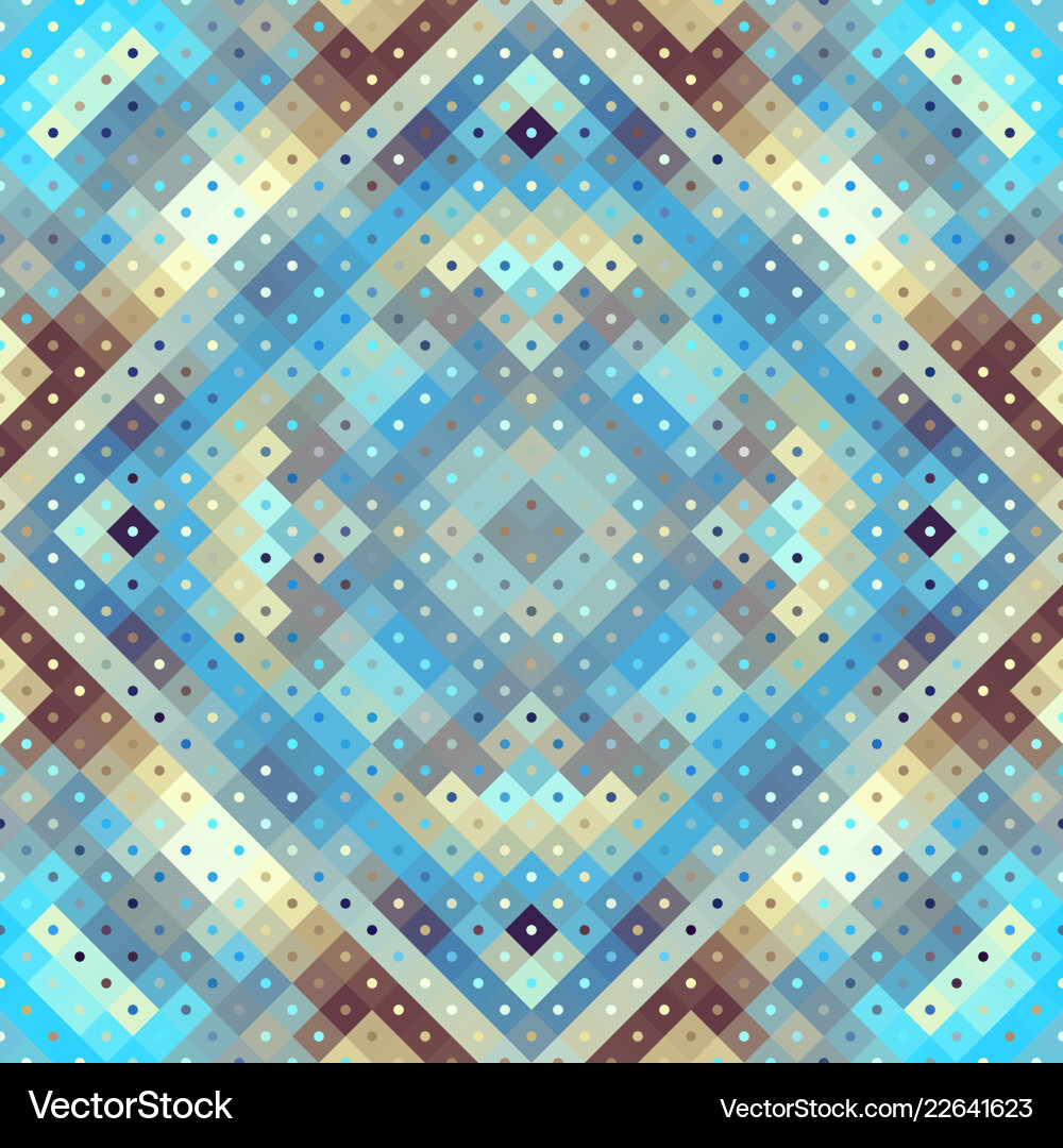 Geometric abstract symmetric pattern in pixel art vector image