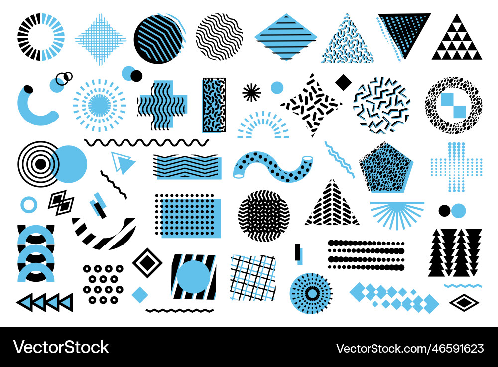 Geometric Memphis Shapes vector image