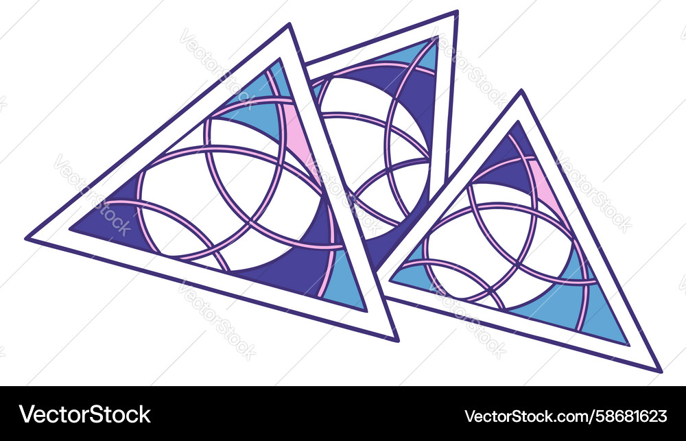 Global network triangles abstract concept design Vector Image