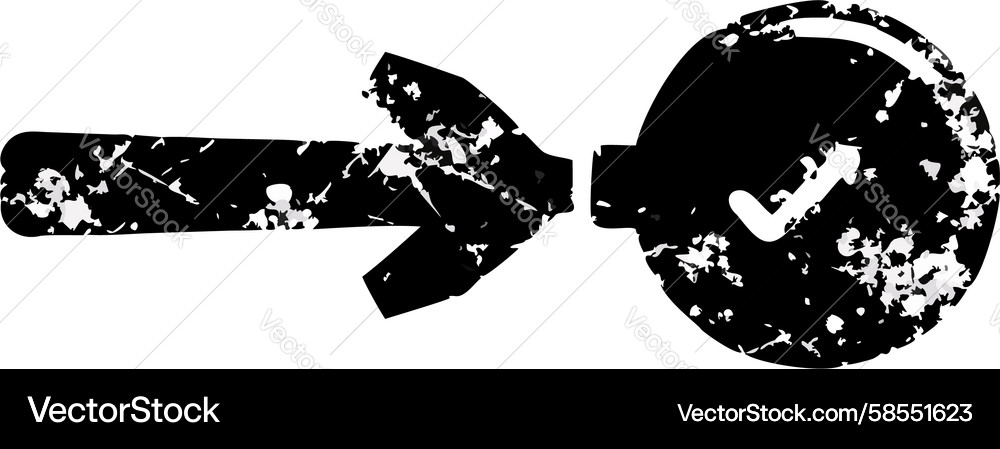 Grunge Right Arrow Pointer Vector Image