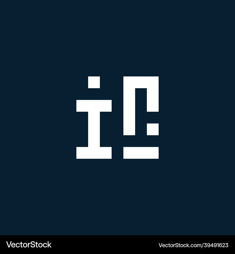 Ir initial monogram logo with geometric style vector image