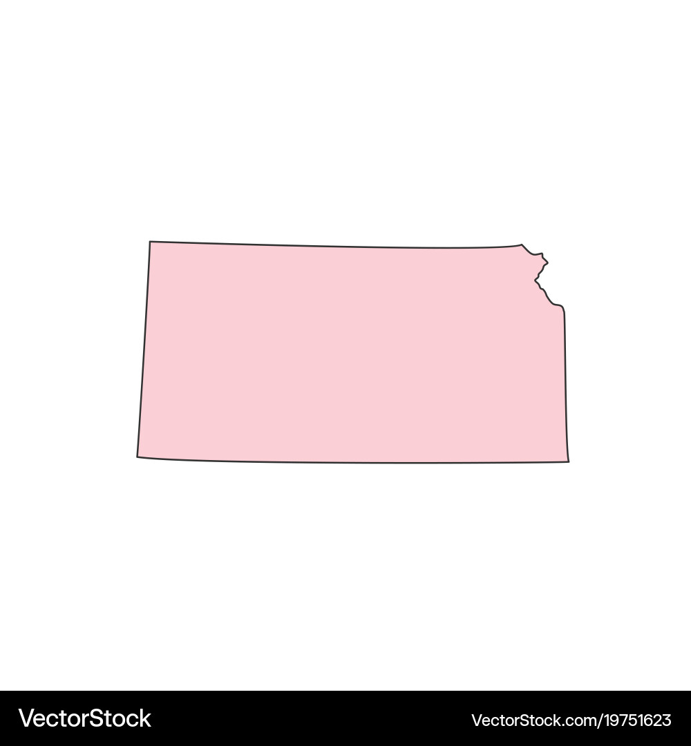Kansas State Map Silhouette Vector Image