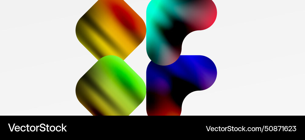 Metallic fluid color with geometric abstract Vector Image