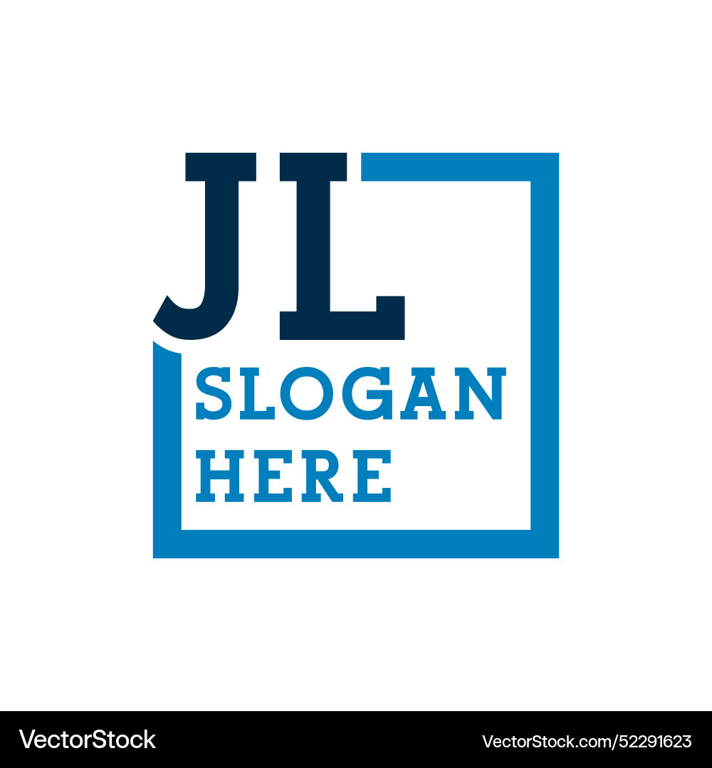 Minimal initials logo letters j and l jl initial Vector Image
