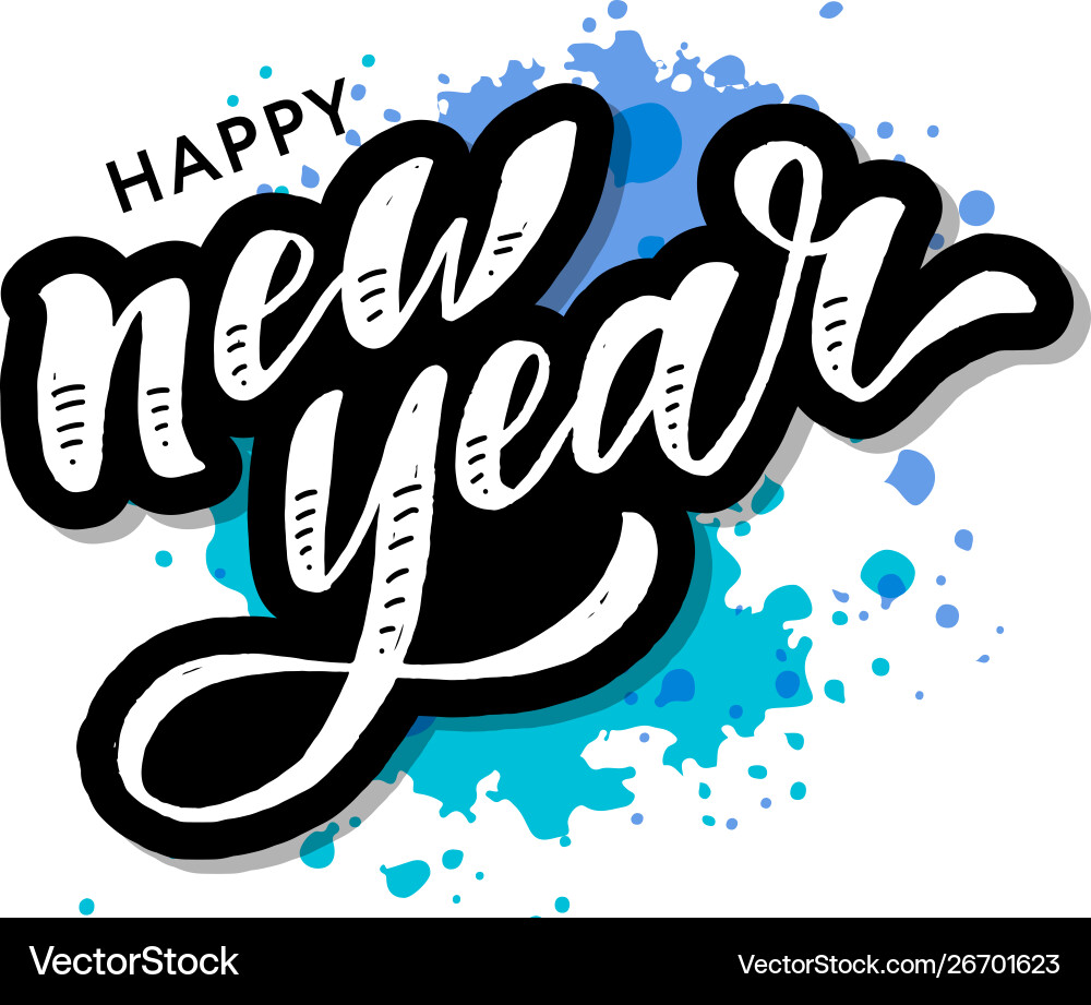 New year christmas lettering calligraphy brush New year christmas lettering calligraphy brush vector image