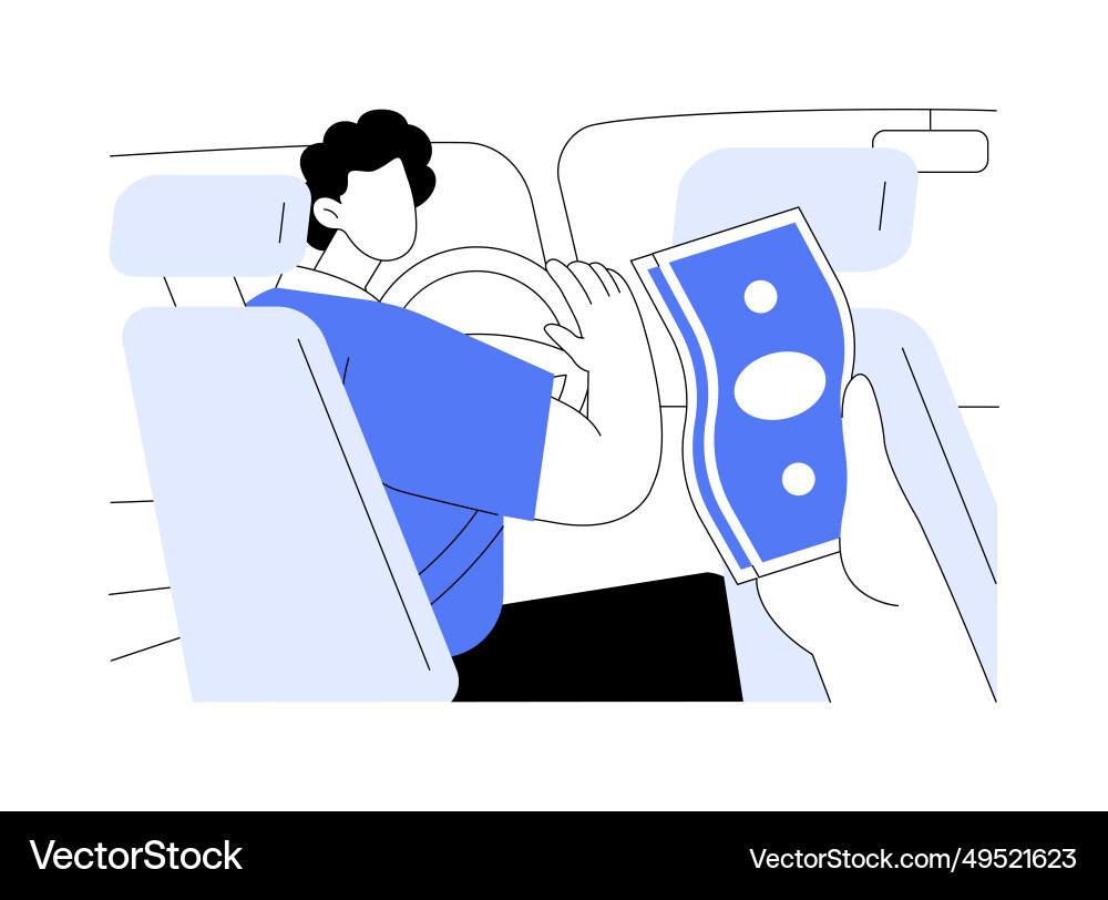 Paying for a taxi with cash abstract concept Paying for a taxi with cash abstract concept vector image