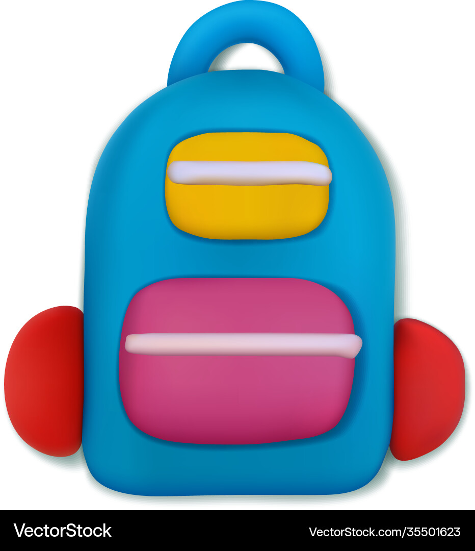 Plasticine school bag Plasticine school bag vector image