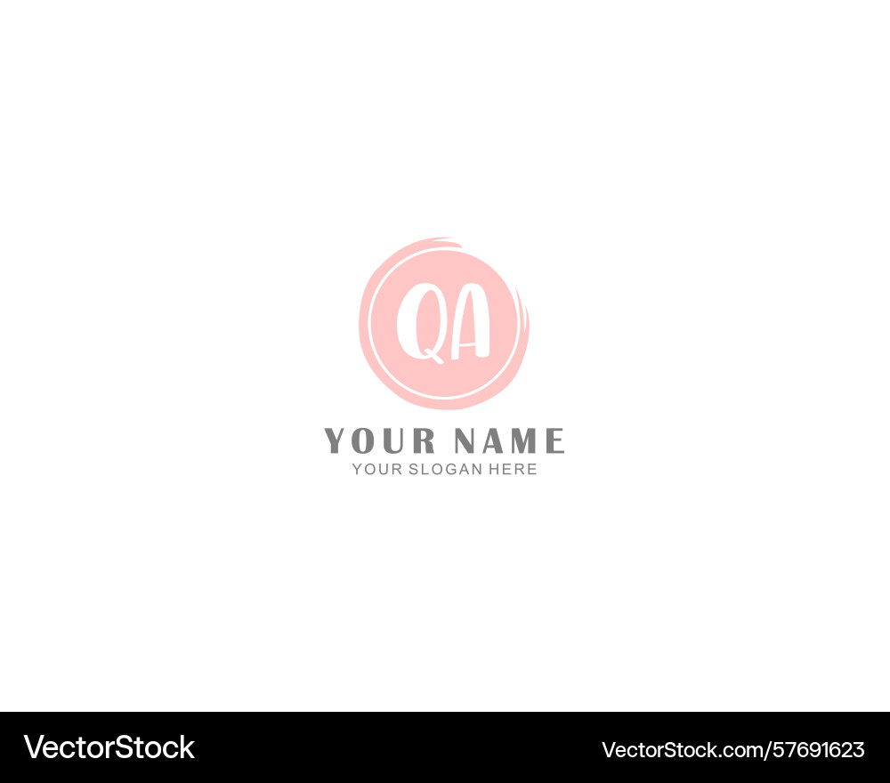 Qa initial handwritten logo set with floral Qa initial handwritten logo set with floral Vector Image